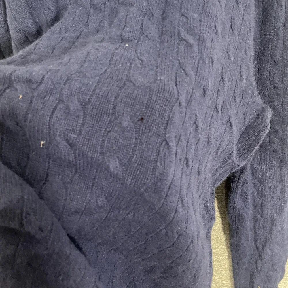 Polo By Ralph Lauren Sweater Mens XL Blue 100% Cashmere Cable Knit Pullover